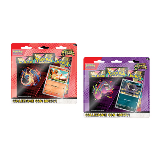 Collezione Charmander e Glasty con Adesivi Ascesa Eroica